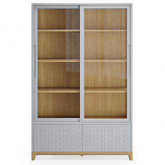 Изображение товара Витрина Case, CS159, 121х45х190 см, натуральный дуб/туман