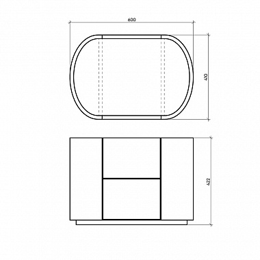 Тумба прикроватная Lagom, 60х41х42,2 см, натуральный дуб/камень, анонс элемента