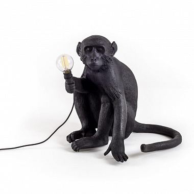 картинка Светильник Monkey Lamp Sitting, черный от магазина Одежда+