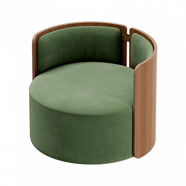 Кресло крутящееся Lagom 800, ∅82,5 см, зелено-голубой/орех, анонс элемента