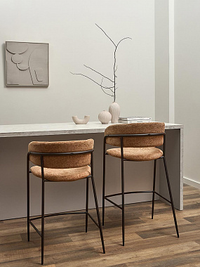 Стул полубарный Helning, мягкий шенилл, светло-коричневый, анонс элемента