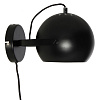 Изображение товара Лампа настенная Ball с подвесом, Ø18 см, черная матовая, черный шнур