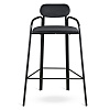 Изображение товара Набор из 2 барных стульев Ror, Round, велюр, черный/черный