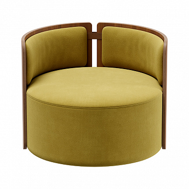 Кресло крутящееся Lagom 800, ∅82,5 см, янтарный/орех, анонс элемента