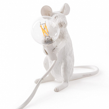 картинка Светильник настольный Mouse Lamp Sitting, белый от магазина Одежда+