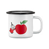 Изображение товара Кружка эмалированная Moomin Вкусные яблоки, 150 мл, белая/красная