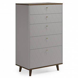 Изображение товара Комод Twin, TW024, 76х45х126 см, дуб тобакко/платина