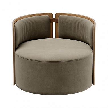 Кресло крутящееся Lagom 800, ∅82,5 см, натуральный дуб/серо-зеленый, анонс элемента