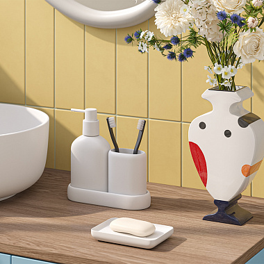 картинка Набор аксессуаров для ванной Slim, белый, 4 предм. от магазина Одежда+