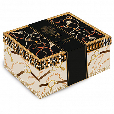 картинка Набор кружек для кофе c крышкой Luxury chain, 90 мл, 2 шт от магазина Одежда+