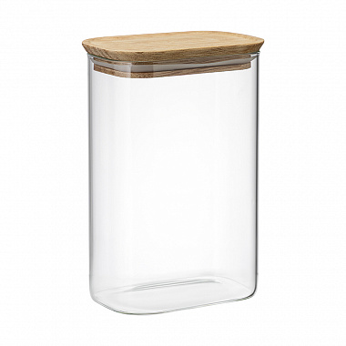 картинка Банка для хранения прямоугольная Glass Acacia, 1,3 л от магазина Одежда+