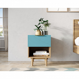 Изображение товара Тумба с нижним ящиком Line, 40х35х55 см, голубая