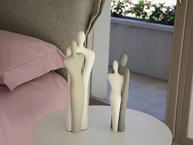 картинка Фигура декоративная Coppia, 12x11x32 см, серая/белая от магазина Одежда+