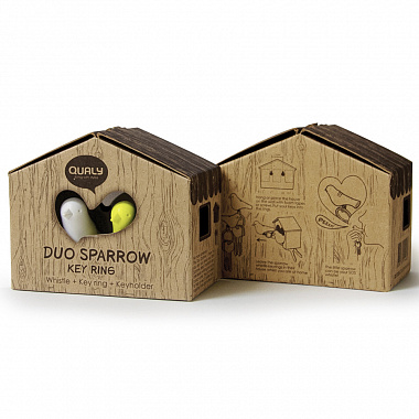 картинка Держатель для ключей Duo Sparrow, коричневый/белый/желтый от магазина Одежда+