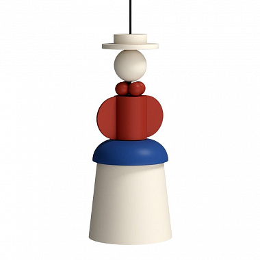 картинка Подвесной светильник Barynya, Ø15х36 см, белый/красный от магазина Одежда+