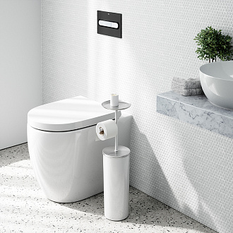 Изображение товара Держатель-органайзер для туалетной бумаги Portaloo, 64 см, белый-никель