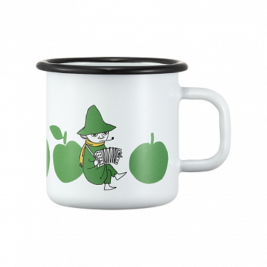 картинка Кружка эмалированная Moomin Вкусные яблоки, 370 мл, белая/зеленая от магазина Одежда+