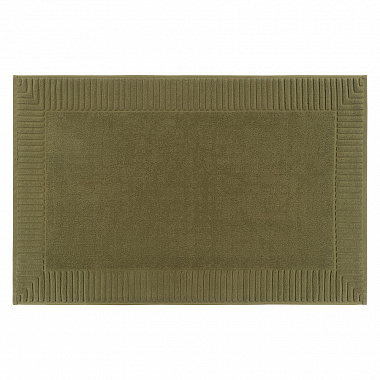 Коврик для ванной с фактурным бортиком оливкового цвета из коллекции Essential, 50х80 см, анонс элемента