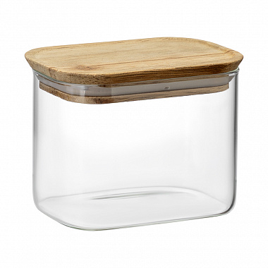 картинка Банка для хранения прямоугольная Glass Acacia, 600 мл от магазина Одежда+