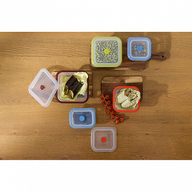 картинка Контейнер для переноски и хранения силиконовый квадратный складной Silikobox, 400 мл, синий от магазина Одежда+