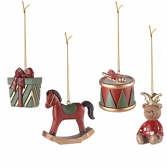 Набор ёлочных украшений Classic Christmas Charm из коллекции New Year Essential, 4 шт.
