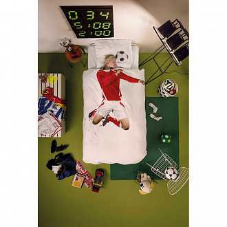 Изображение товара Комплект постельного белья Футболист, полутораспальный, красный