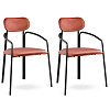Изображение товара Набор из 2 стульев Ror, Round, велюр, черный/темно-красный