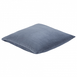 Изображение товара Чехол на подушку фактурный из хлопкового бархата темно-синего цвета  из коллекции Essential, 45х45 см