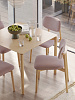 Изображение товара Обеденная группа Union: стол обеденный 90х90 см, дуб и 4 стула, рогожка, светло-коричневый/розовый