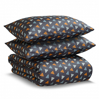 Изображение товара Комплект постельного белья из сатина с принтом Triangles из коллекции Wild, 150х200 см