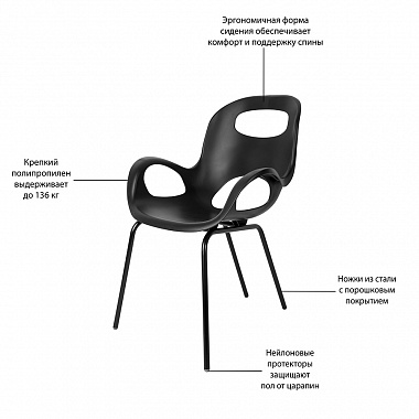 В скандинавском стиле Стул Oh Chair, черный