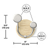 Изображение товара Вешалка настенная Melody, 2 крючка, натуральное дерево/никель