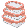 Изображение товара Набор контейнеров для запекания и хранения Smart Solutions, розовый, 3 шт.