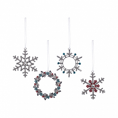 картинка Набор елочных украшений Christmas diamonds из коллекции New Year Essential, 4 шт. от магазина Одежда+