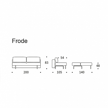 На кухню маленький Диван Frode, 200х105х83 см, гранит