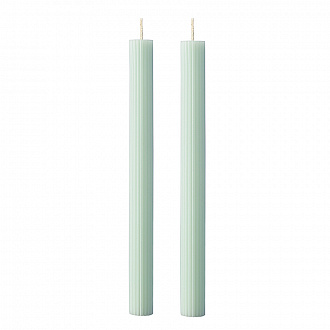 Набор из двух свечей мятного цвета из коллекции Edge, 24,5 см