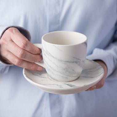 картинка Набор чайных пар Marble, 250 мл, 2 шт. от магазина Одежда+