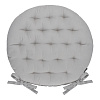 Изображение товара Подушка на стул круглая из хлопка серого цвета из коллекции Essential, 40 см