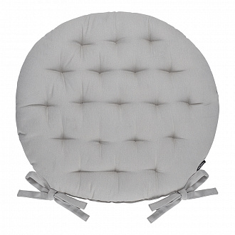 Подушка на стул круглая из хлопка серого цвета из коллекции Essential, 40 см