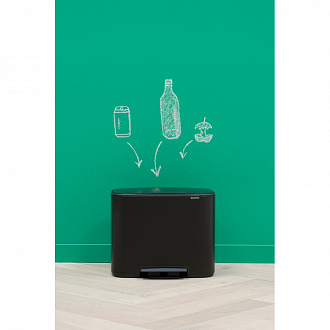 Изображение товара Бак для мусора Brabantia, Bo, 11+23 л, черный матовый