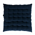 Подушка стеганая на стул из умягченного льна темно-синего цвета Essential, 40х40 см