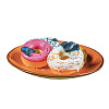 Изображение товара Форма для приготовления пончиков Donuts, 17х30 см, силиконовая, оранжевая