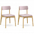 Набор из 2 стульев Aska, рогожка, ясень/розовый