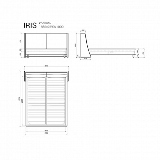 Изображение товара Кровать Iris 216, 185х229х100 см, беленая береза/светло-бежевая