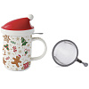 Изображение товара Кружка с крышкой и металлическим ситечком Рождественские подарки 3, 370 мл