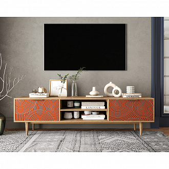 Изображение товара Тумба под ТВ с нишей Line, 180х45х50 см, красная