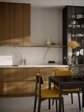 Стул Aska, рогожка, черный/горчичный, анонс элемента