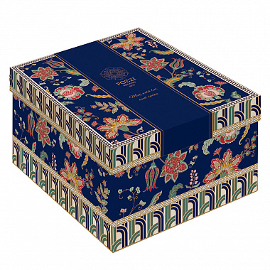 картинка Кружка с крышкой и ложкой Paisley, 300 мл, синяя от магазина Одежда+