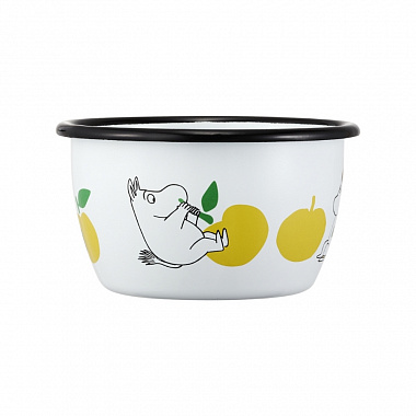 картинка Пиала эмалированная Moomin Вкусные яблоки, 300 мл, белая/желтая от магазина Одежда+