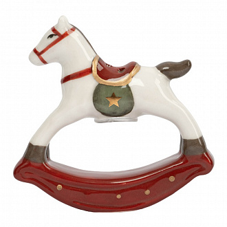 Емкость для соли или перца Лошадка-качалка, Bright horse, Чудесное время, 7 см, бежево-бордовая